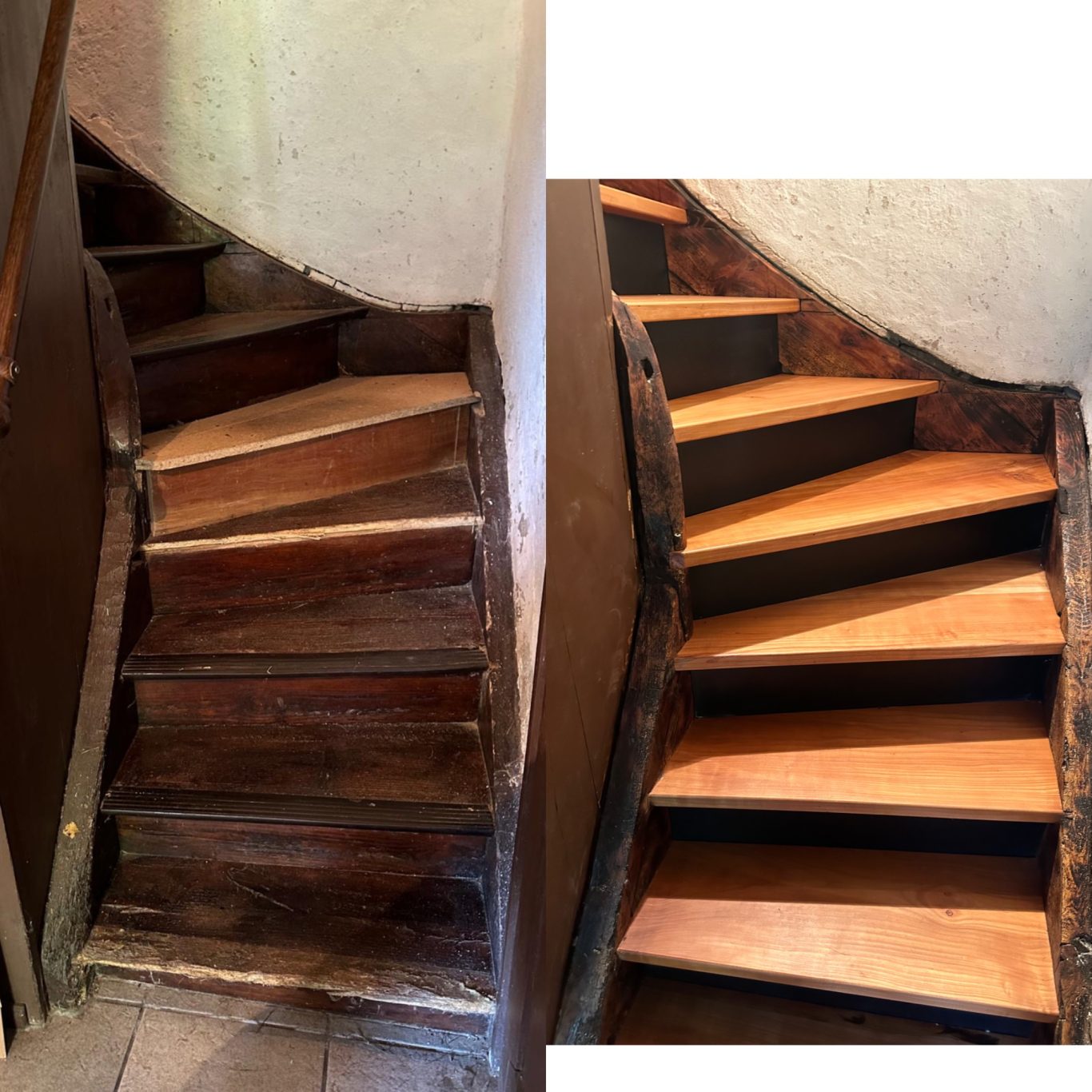 Avant / Après la rénovation d’escaliers intérieur