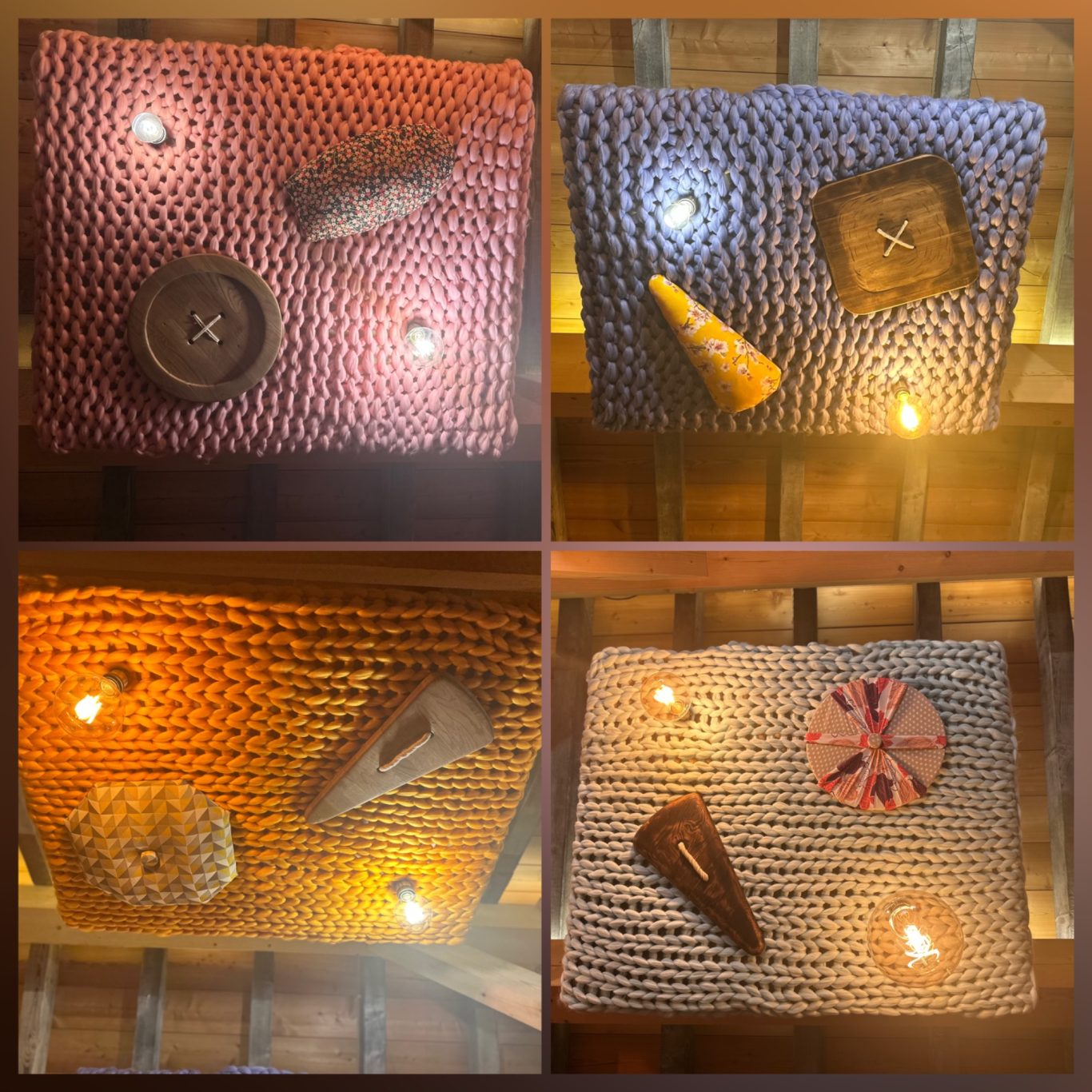 Fabrication de luminaires sur le thème du tricot et de la couture