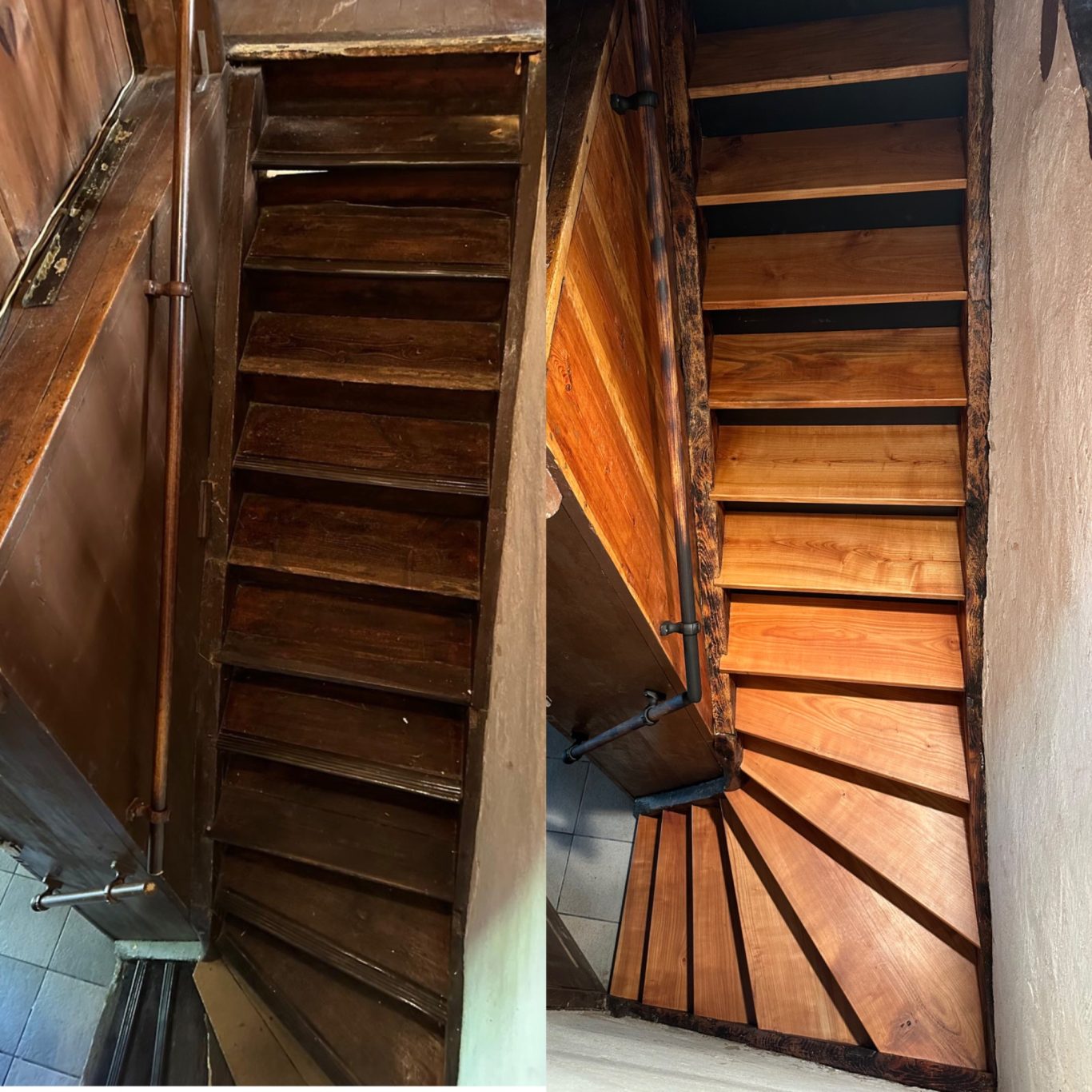 Avant / Après la rénovation d’escaliers intérieur