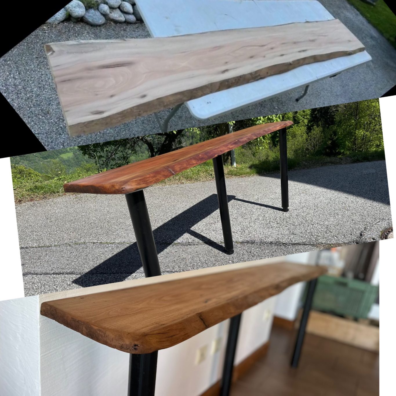 Fabrication d’une tablette décorative en orme de platane