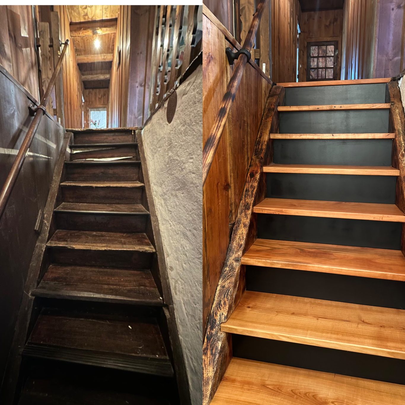 Avant / Après la rénovation d’escaliers intérieur