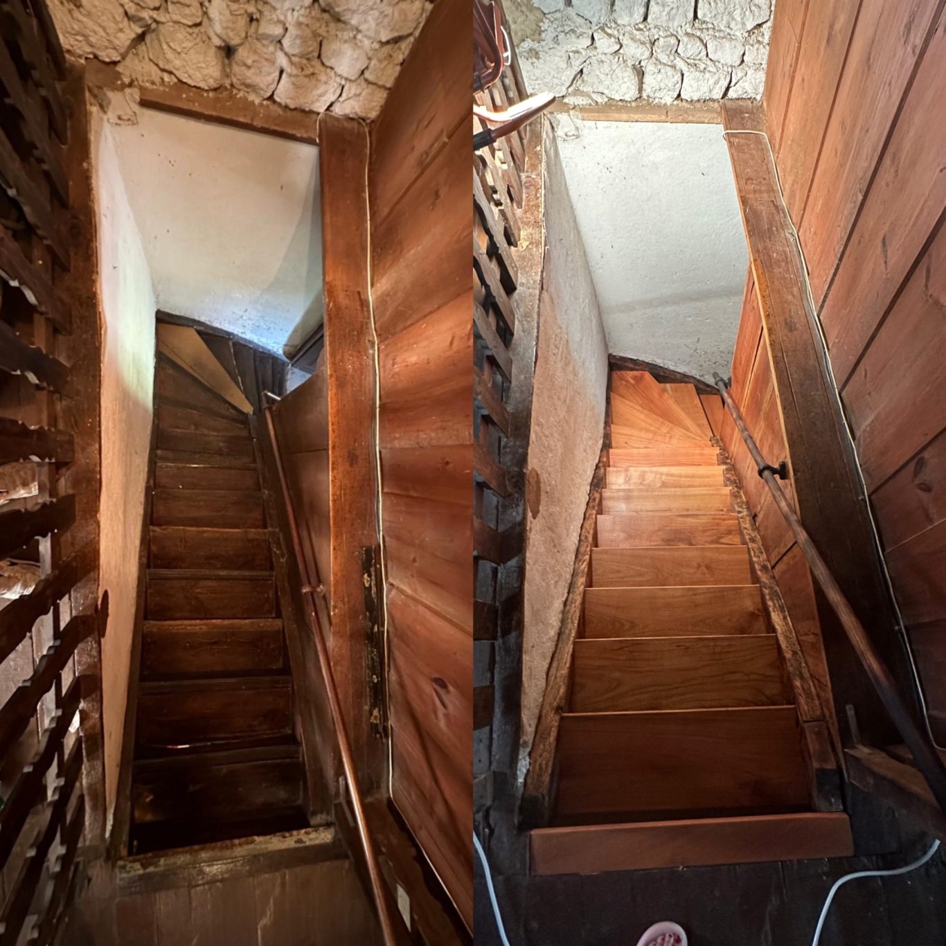 Avant / Après la rénovation d’escaliers intérieur